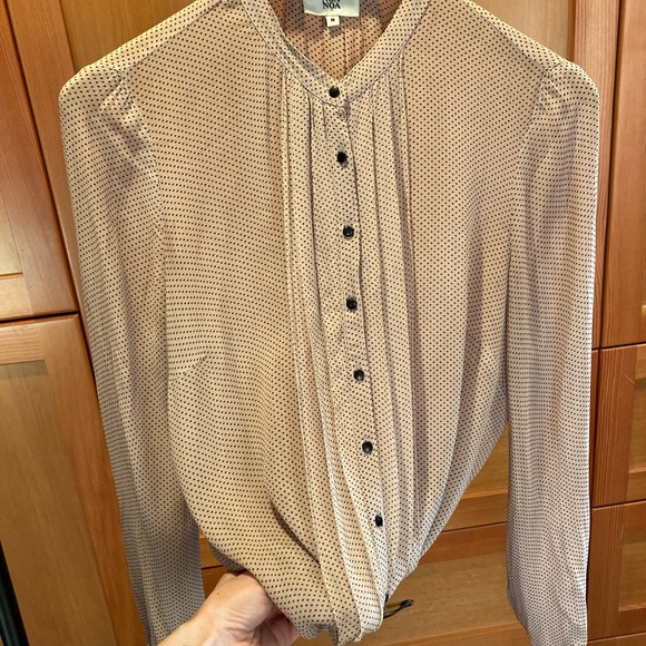 NoaNoa sheer petal pink polka dot blouse - Picture 2 of 4